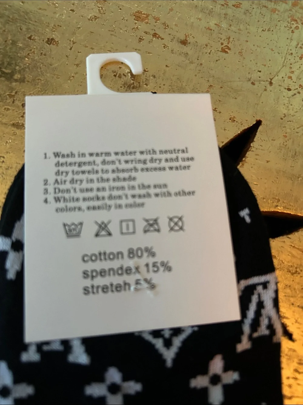 Louis Vuitton Black & White Monogram Ankle Socks